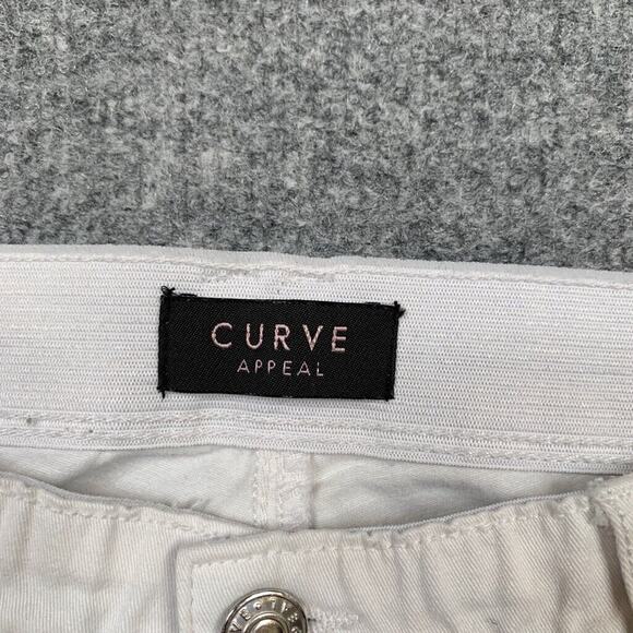 Curve Apparel Jeans Womens 10 White Denim Cotton Blend Stretch Curvy Straight - Picture 6 of 14